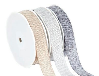 Ribbon Luxus organisches unberührtes Grau 25 mm x 15 Meter