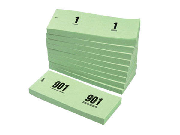 Büro - Nummernblock 42x105mm Nummerierung 1-1000 Grün 10 Teile
