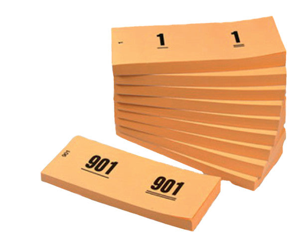 Klika - Zahlenblock 42x105mm Nummerierung 1 1000 Orange 10st | 10 Stücke