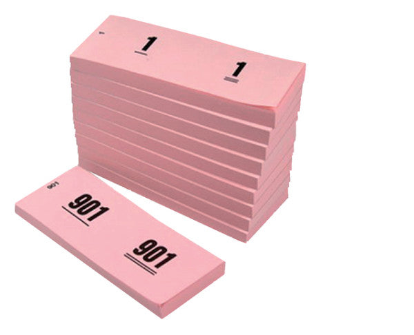 Büro - Nummernblock 42x105mm Nummerierung 1-1000 Pink 10 Stück
