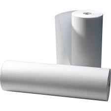 Kraftpapier op rol 30cm 45gram gebleekt wit kraft circa 440 mtr