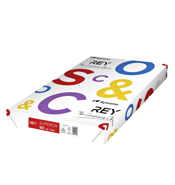 Kopieren Sie Papier Rey Superior A3 80GR White 500vel | 5 Stücke
