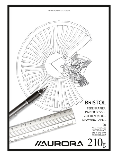 Zeichnenblock Aurora A4 20V 210gr Bristol Papier | 10 Stück