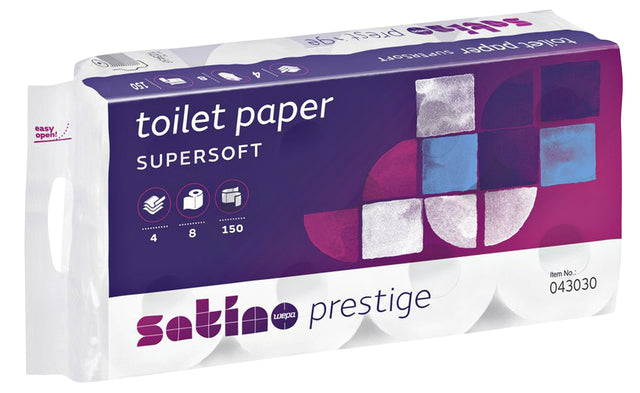 Toilettenpapier Satino Prestige 4lgs 150vel Wit | OMPOOT A 9 PACK X 8 ROL 9 Stücke