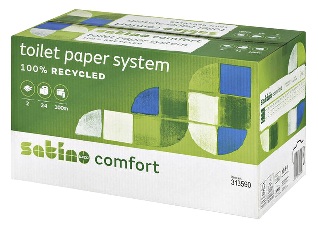 Toilettenpapier Satino Komfort 2-layer 100m Doprolls 24 Teile