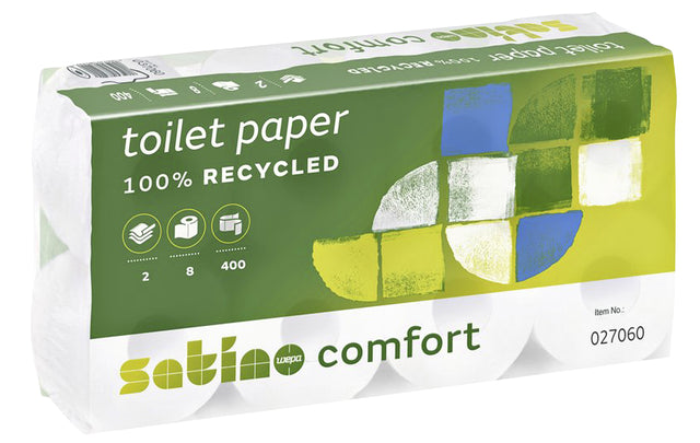 Toilettenpapier Satino Komfort 2-layer 400vel White 8 Rolls | 6 Stück
