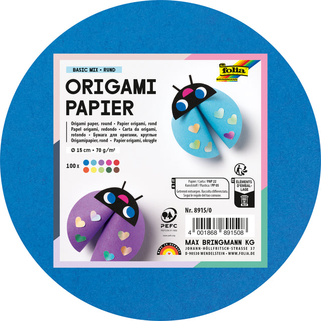 Faltenblätter Blätter Folien 70 g/m etwa 15 cm Assorti -Packung 100 Blätter