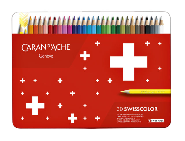 Buntstifte Caran d'Ache Swisscolor 30 Stück sortiert | Karton mit 30 Stück