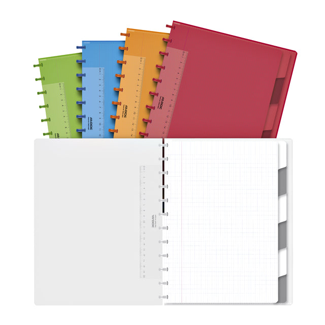 Schriftstelle adoc colorlines A4 Fenster 4x8mm 144BLZ 90gr PP Assorti | 8 Stücke