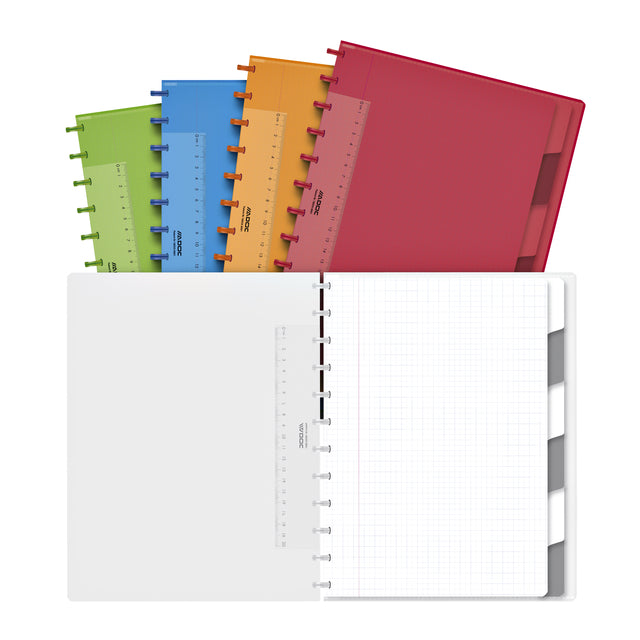 Schriftstelle adoc colorlines A4 Fenster 5x5mm 144BLZ 90gr PP Assorti | 8 Stücke
