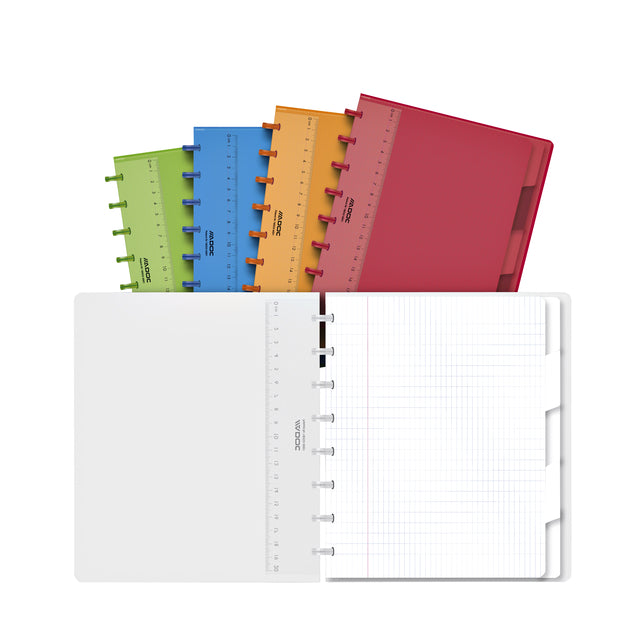 Schriftstelle adoc colorlines A5 Fenster 4x8mm 144BLZ 90gr PP Assorti | 10 Stück