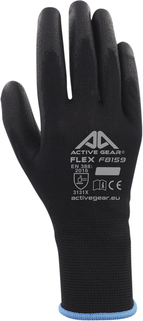 Handschuh ActiveGear Grip PU-Flex Schwarz klein | 12 Stücke