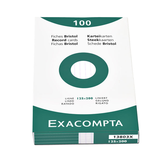 Systemkarte Exacompta 125x200mm Linie Weiß | 12 Stücke