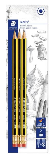 Bleistift Staedtler Noris HB Blister von 3 Teilen