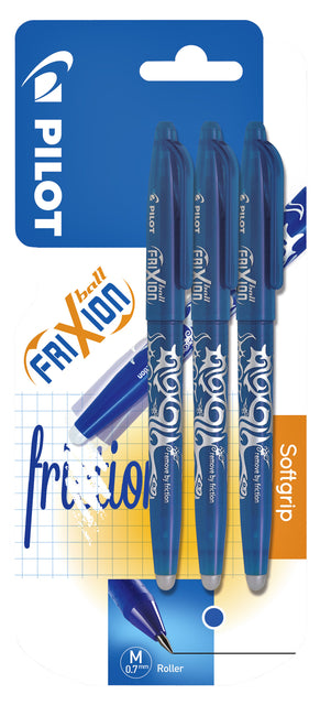 Rollerpen Pilotfrixion Blau 0,35 mm Blasen von 3 Teilen