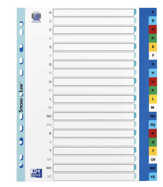 Tabs Oxford A4+ 11-Gate 20-teilige A-Z PP-Farbe