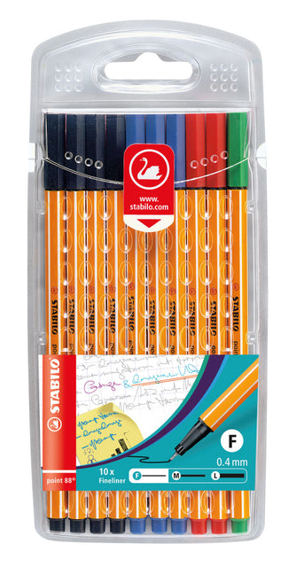 Fineliner Stabilo Point 88 Rollerset Ass | 10 Stück