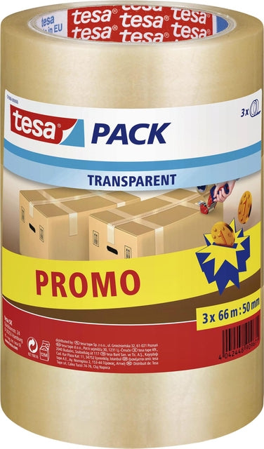 Verpackungsband TESA 57008 50 mmx66 m transparent Promopack | 12 Stücke