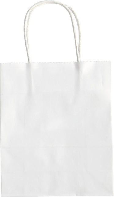 Papiertüten mit Griff 110 g/m² 18x21x8cm Kraft weißer Set von 20 Teilen