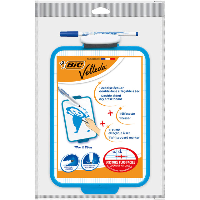 Whiteboard BIC Velleda 19x26cm + Stift + Wischer | 1080 Stücke