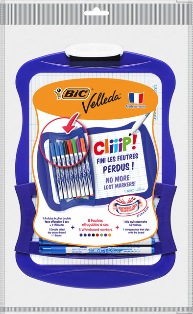 Whiteboard BIC Velleda 21x31cm + 8 Marker + Wischer