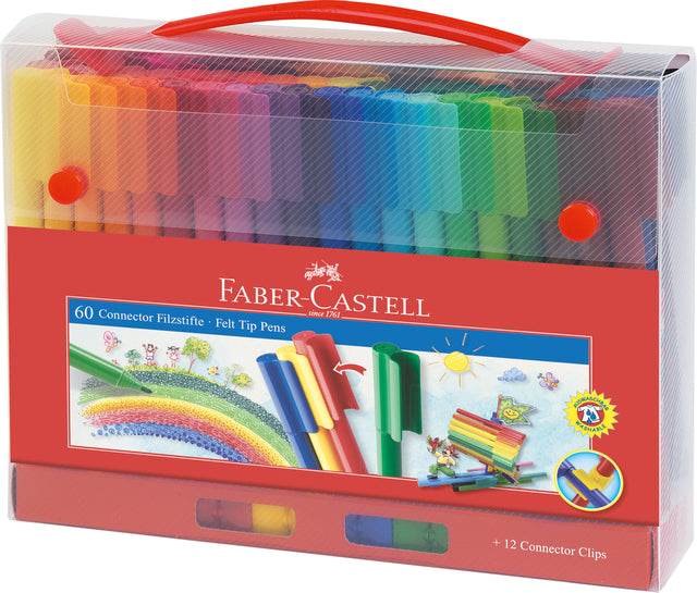 Farbmarker Faber Castell Connector 60st Koffer | 8 Stücke