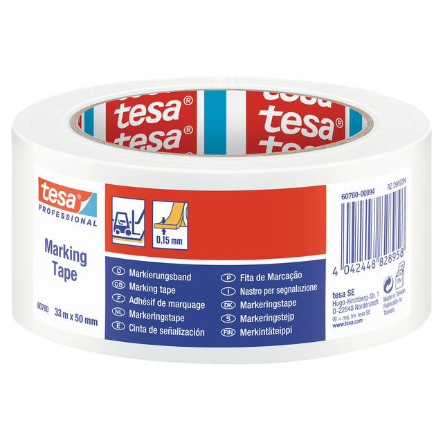 Markierung Klebeband Tesa 60760 PVC 50 mmx33m Weiß