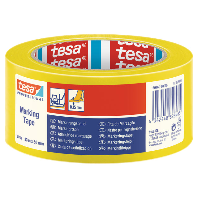 Markierungsband Tesa 60760 PVC 50 mmx33m Gelb | 6 Stück