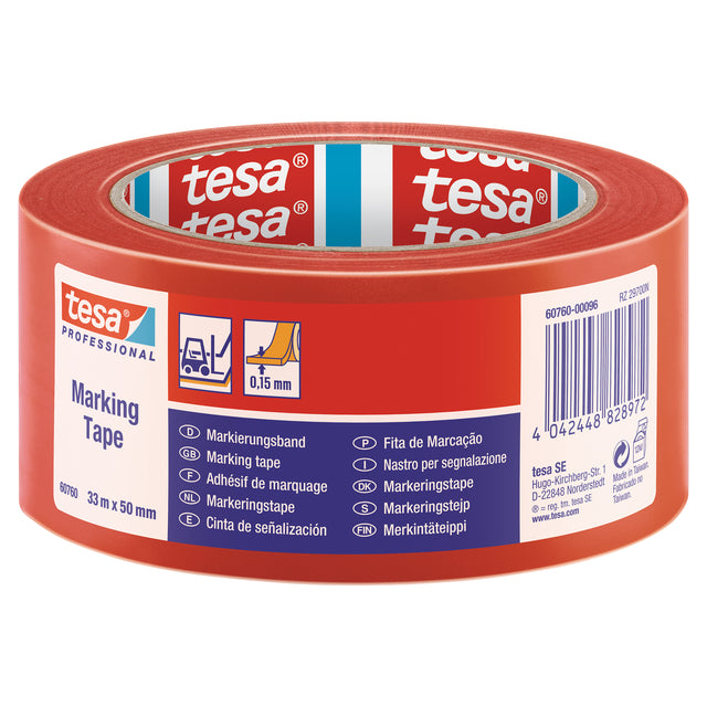 Markierungsband Tesa 60760 PVC 50 mmx33m rot