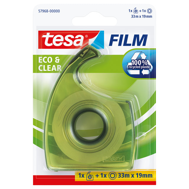 Pack Tape Tesa 57968 Eco & Clear 19mmx33m Spender