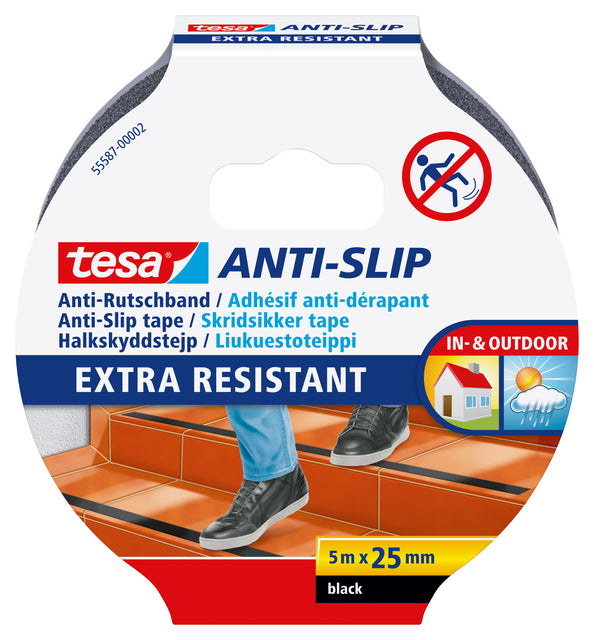 Antisliptape Tesa 55587 25mmx5m schwarz | 6 Stück