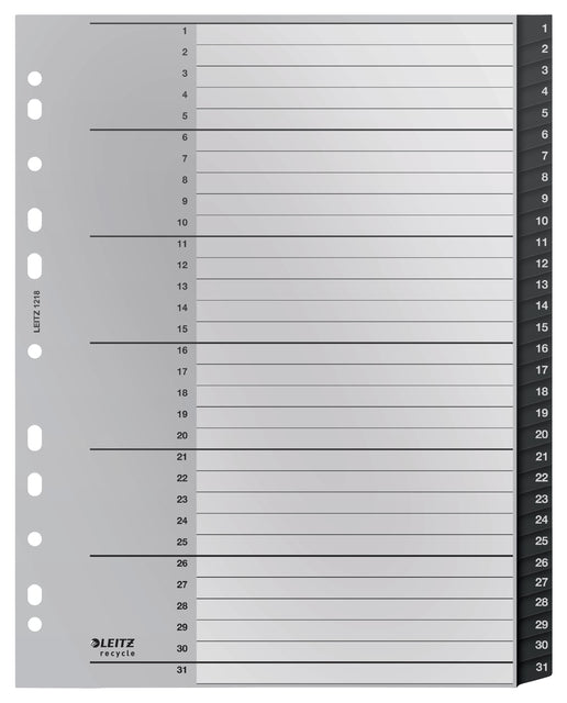 Leitz Recycle A4 11-Gaats 1-31 Extra breites PP-Tab