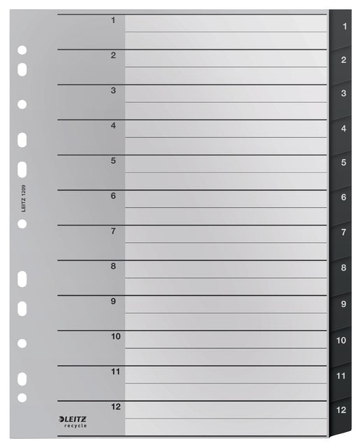 Leitz Recycle A4 11-GAATS 1-12 extra breiter PP-Tab