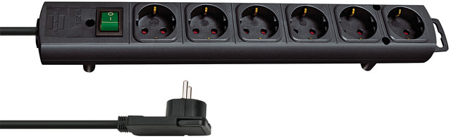 Socket Brennenstuhl Comfort plus 6-fach inkl. Flat Plug 2m schwarz | 4 Stück