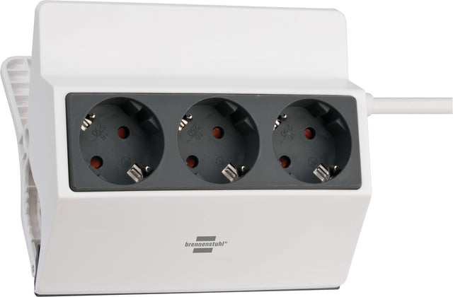 Socket Brennenstuhl Desk Schreibtisch 3-fach 3m Grau Weiß | 2 Stücke
