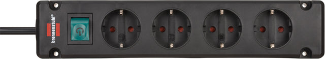 Socket Brennenstuhl Bremounta 4 fois 1,5 m noir