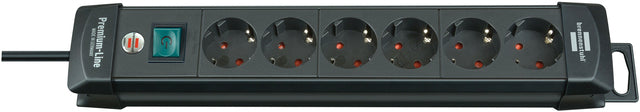 Socket Brennenstuhl Premium 6-mal 3m Schwarz