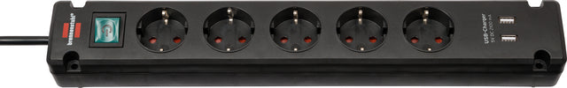 Socket Brennenstuhl Bremounta 5-mal inkl. 2 USB 3M Schwarz