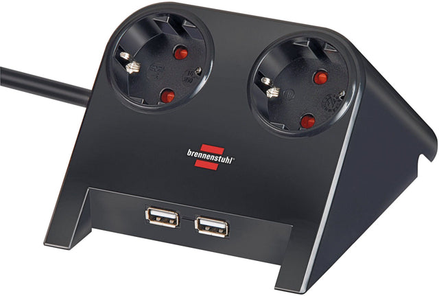 Socket Brennenstuhl Desk 2-mal inkl. 2 USB 1,8 m Schwarz