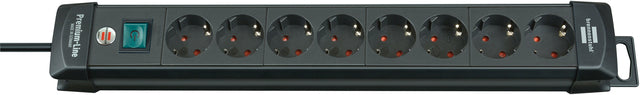 Socket Brennenstuhl Premium 8-mal 3M Black | 2 Stücke