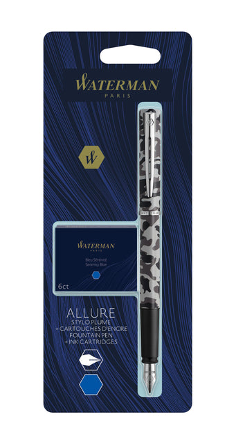 Brunnenstift Wassermann Allure Tarnung fein + Tintenmuster blau