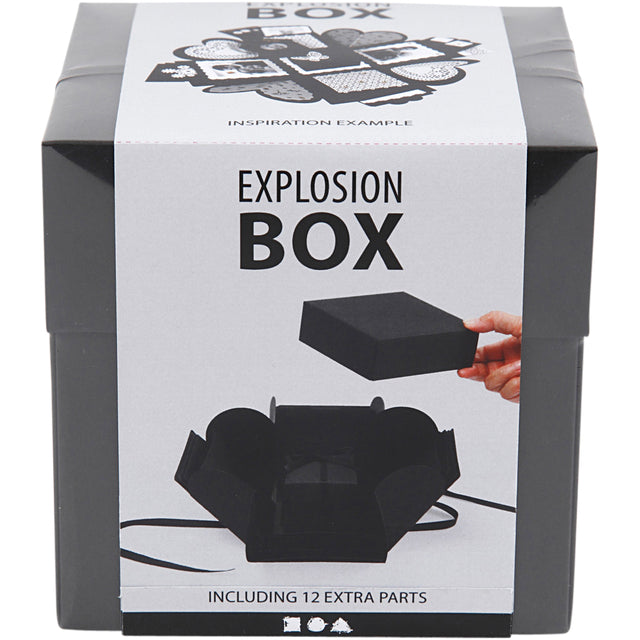 Explosionsbox Creativ Company 12x12x12cm schwarz | Karton mit 1 Stück