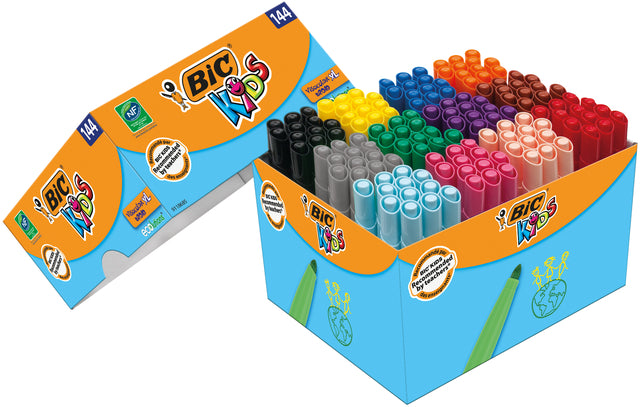 Farbmarker BIC Kids Ecolutions Visacolor XL Schoolbox 144 Stück Assorti | 168 Stücke