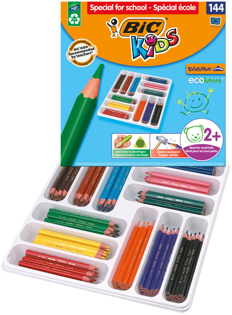 Farbige Stifte Bickide Evolution Dreieck Schoolbox 144 Stück Assorti