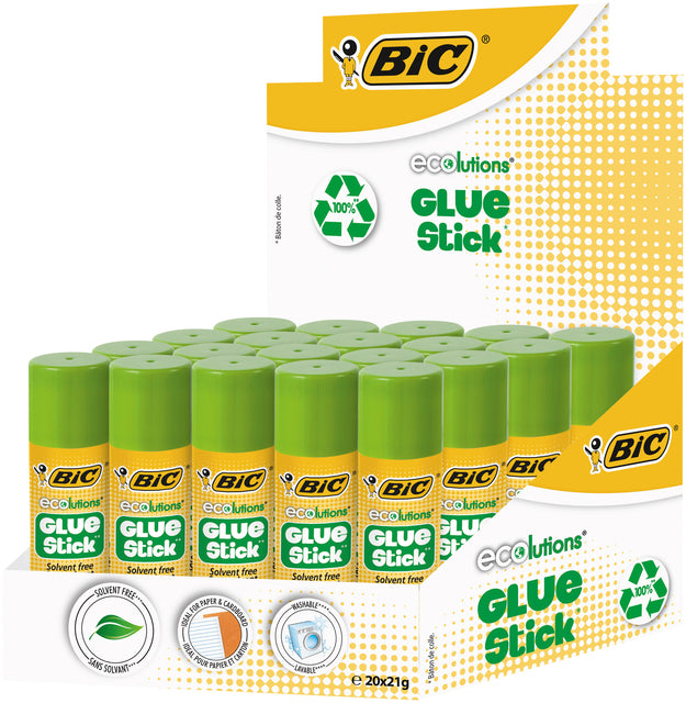 Marqueur de colle Bic Ecolutions 21gr 12 + 8 GRATUIT | 448 pièces