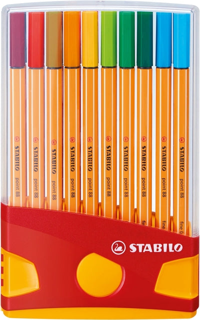 Fineliner Stabilo Punkt 88 Colorparade Gelb/roter Beutel mit 20 Farben