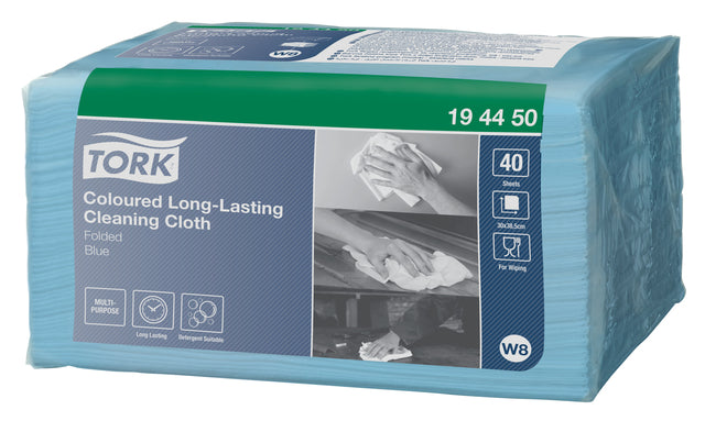 Reinigungstuch Tork langlebig w8 blau 194450 | Packen Sie 40 Stück ein