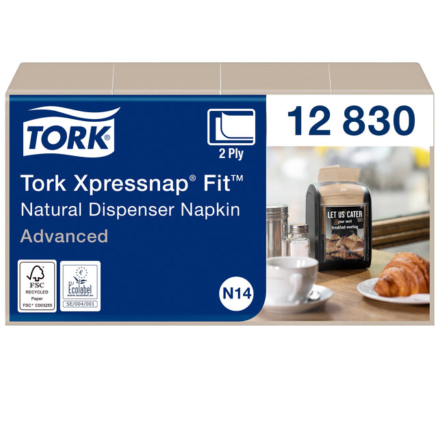 Serviette tork xpresssnap fit 21,3×16,5 natur 12830 | Packen Sie 720 Blatt | 6 Stück