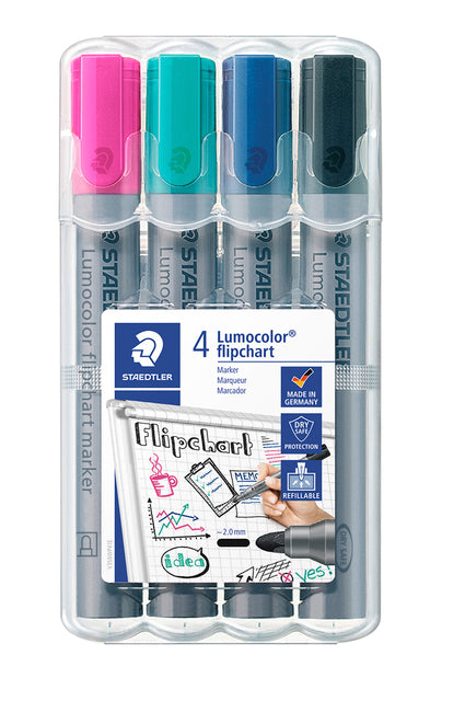 Filz -Tip Stop Staedtler 356 für Flipover um 2 mm auf 4 Stücke Assorti eingestellt