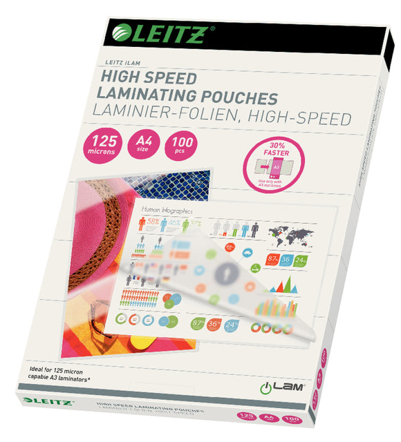Laminierfolie Leitz Ilam A4 High Speed 125 Mic | Karton mit 100 Blatt
